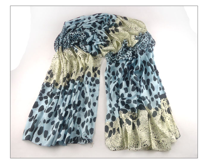 Dot Leopard silk jewelry scarf