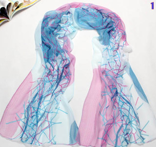 Chinese ink painting silk scarf