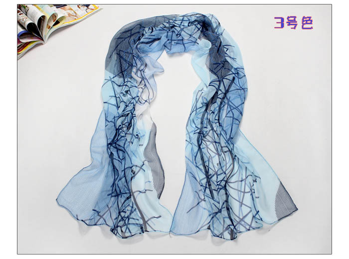 Chinese ink painting silk scarf