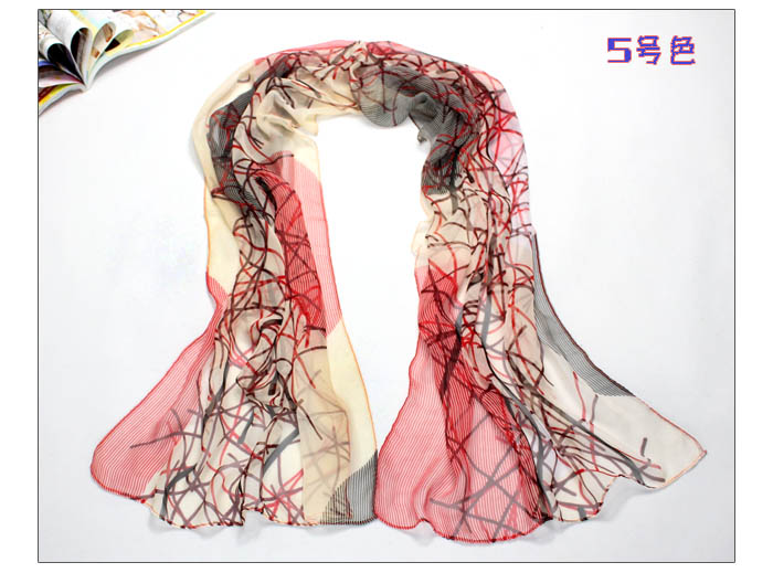Chinese ink painting silk scarf