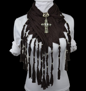 Cross Pendant Scarf alloy