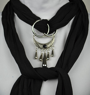 Black wild Pendant Scarf alloy