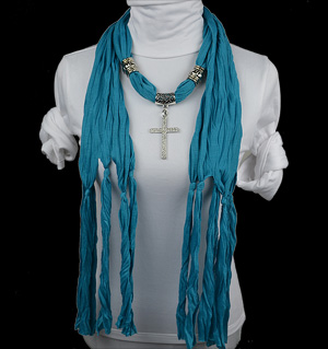 Crystal pendant scarf Wholesale alloy cross