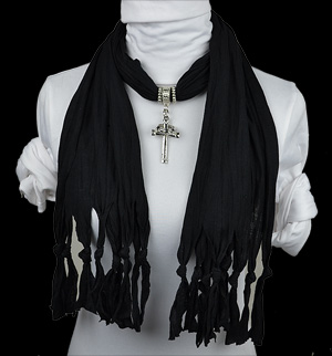 wholesale Cross alloy beads pendant scarf