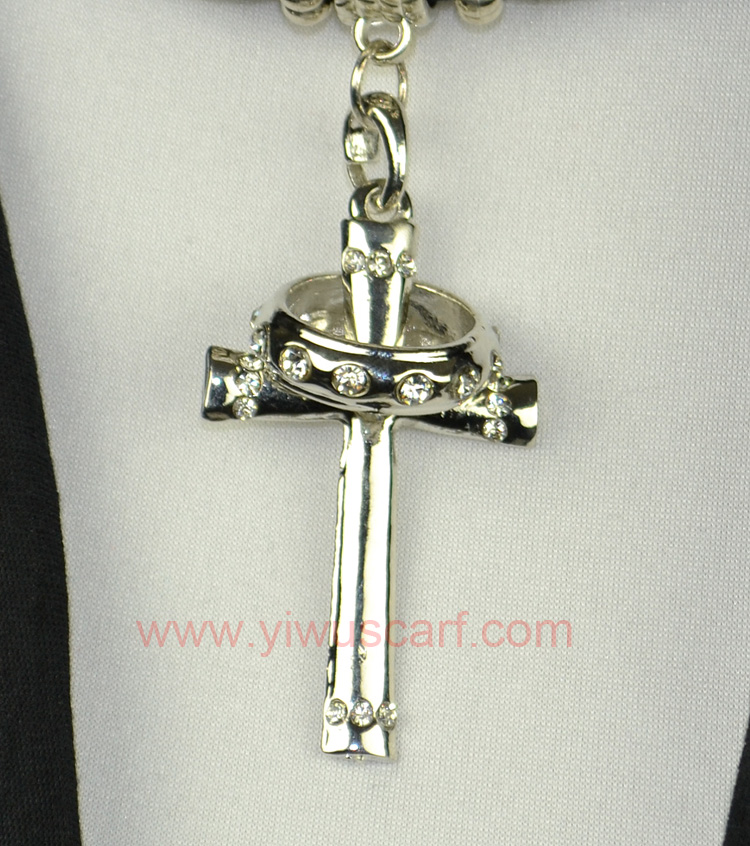 wholesale Cross alloy beads pendant scarf