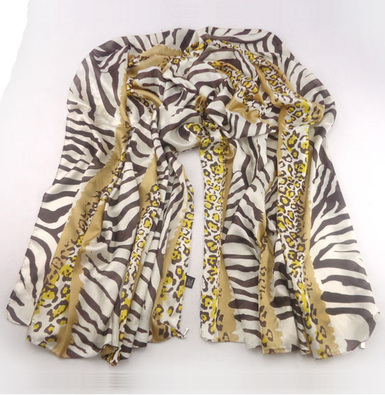 Leopard emulation silk scarf China scarves supply