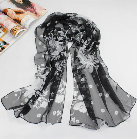 Flowers silk scarf china scarf manufacturers