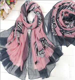 Zebra scarf polyester scarf