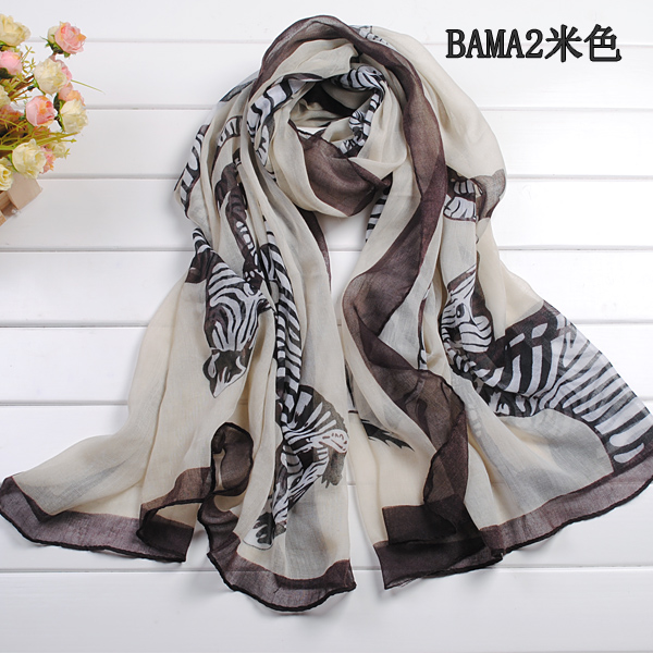Zebra scarf polyester scarf