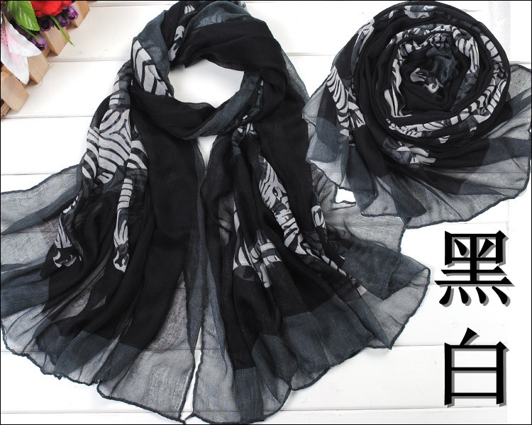Zebra scarf polyester scarf