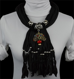 Spring pendant scarf Autumn flower baskets jewelry scarves