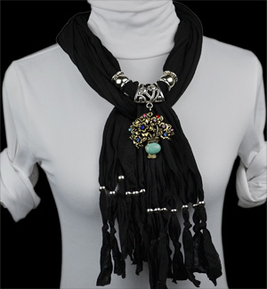 Indonesia jewelry scarves Alloy pendant scarf