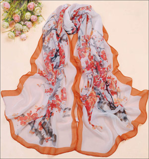 Plum silk scarf new scarf
