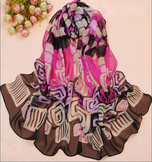 Geometric patterns scarf fashion silk scarf
