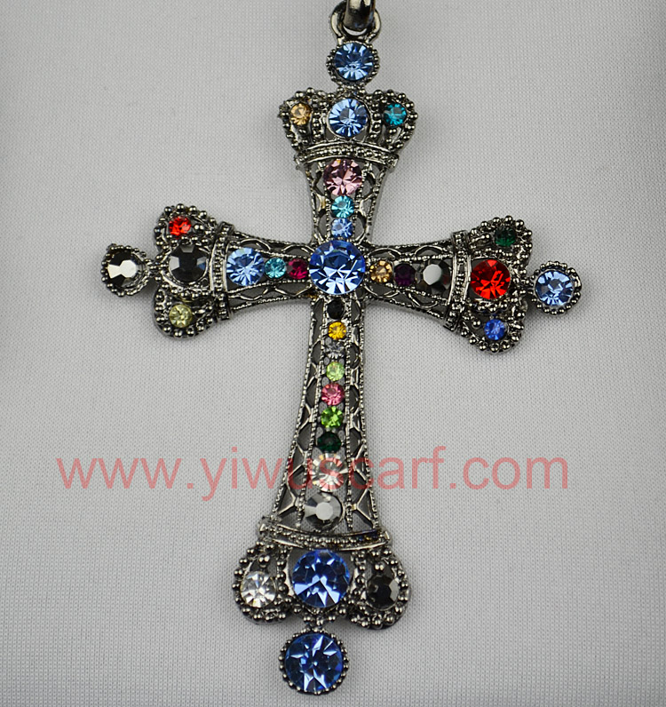 Cross Pendant Scarf Fuschia Spring Collection