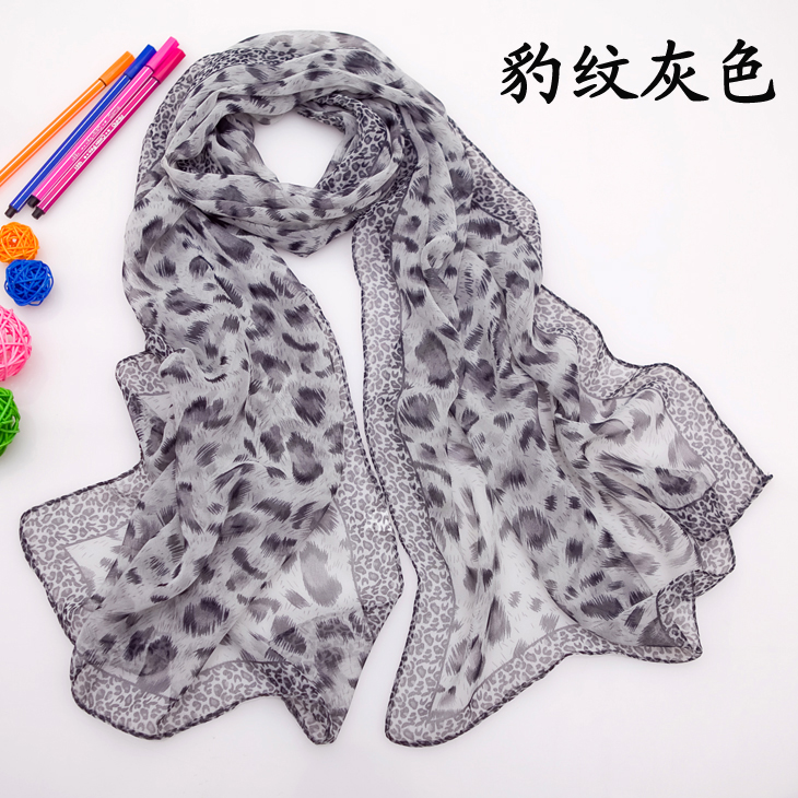Chiffon ladies section shawls decorative wild leopard scarf