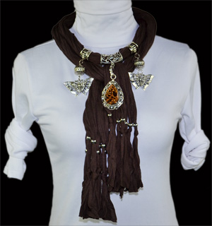 Fashion Alloy amber pendant jewelry scarf