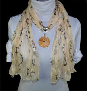 Fashion Alloy circle pendant scarves round jewelryscarf