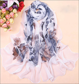 Peony scarf shawl Singapore silk scarves