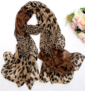 leopard scarf silk chiffon scarves women