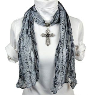 Cross pendant necklace jewelry scarf