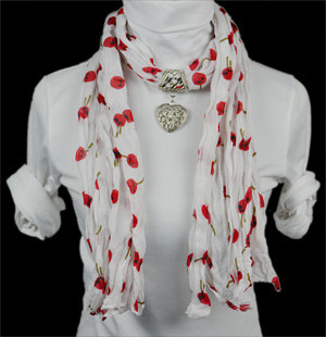 beaded scarf scarf with pendant jewelry scarf