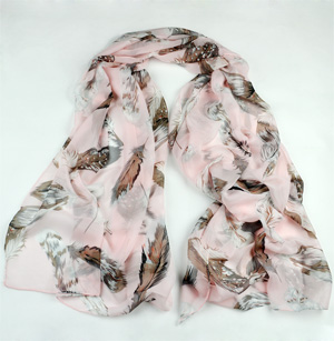 Feather silk scarf China scarf supply