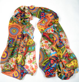 Cashew flower silk scarf wholesale