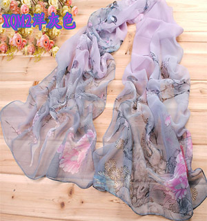 Hand made silk scarves Birds scarf