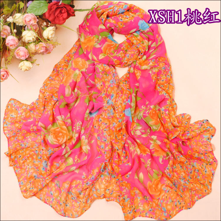 Layers ladies chiffon silk scarf