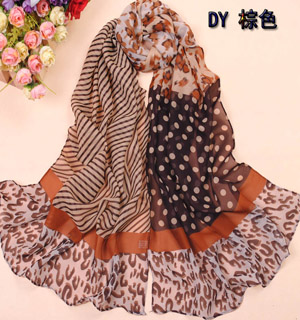 Fashionable Women Scarves Chiffon Leopard Scarves