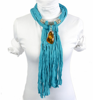 scarves with jewellery attached