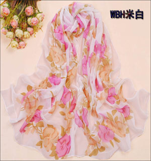 china Georgette flowers scarves