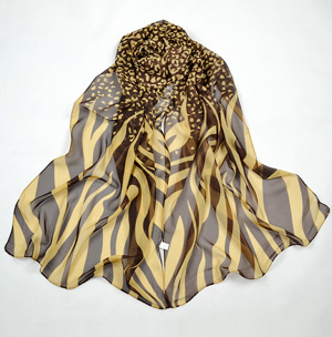 leopard print chiffon scarf