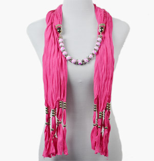 beaded scarf necklace beads