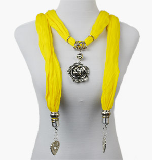flower pendant necklace jewelry scarf