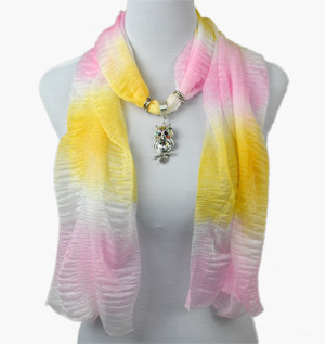 owl pendant jewelry scarf