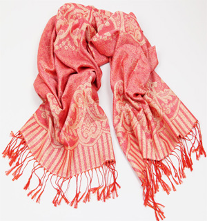 Mercerized cotton jacquard scarf