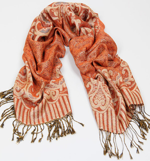 Mercerized cotton jacquard scarf