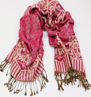 Mercerized cotton jacquard scarf