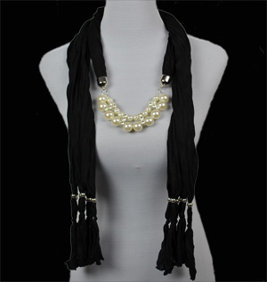 jewelry scarves Pendant pearl scarf