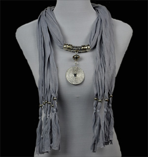 silver pendant necklace jewelry scarf