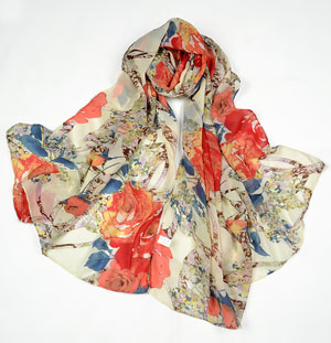 Silk scarf Tassel scarf