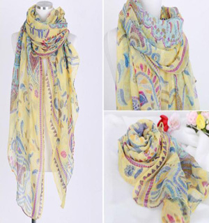 US cashew flower scarf gloves