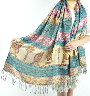 Mercerized cotton scarf jacquard scarf