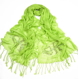 Womens Fashion Flower Rhinestone Scarf