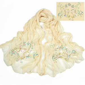 Rhinestones cotton scarf