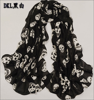 silk skull scarf