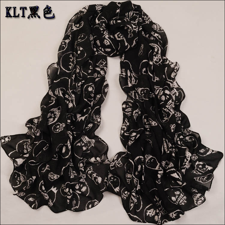silk skull scarf