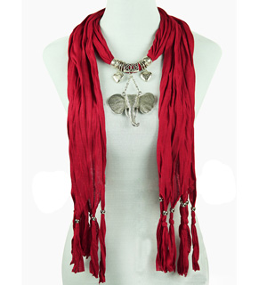 Elephant jewelry scarf pendant